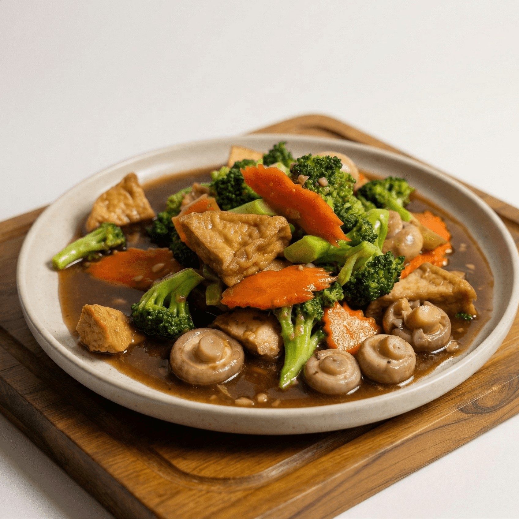 Stir-Fried Broccoli with Garlic Tray.